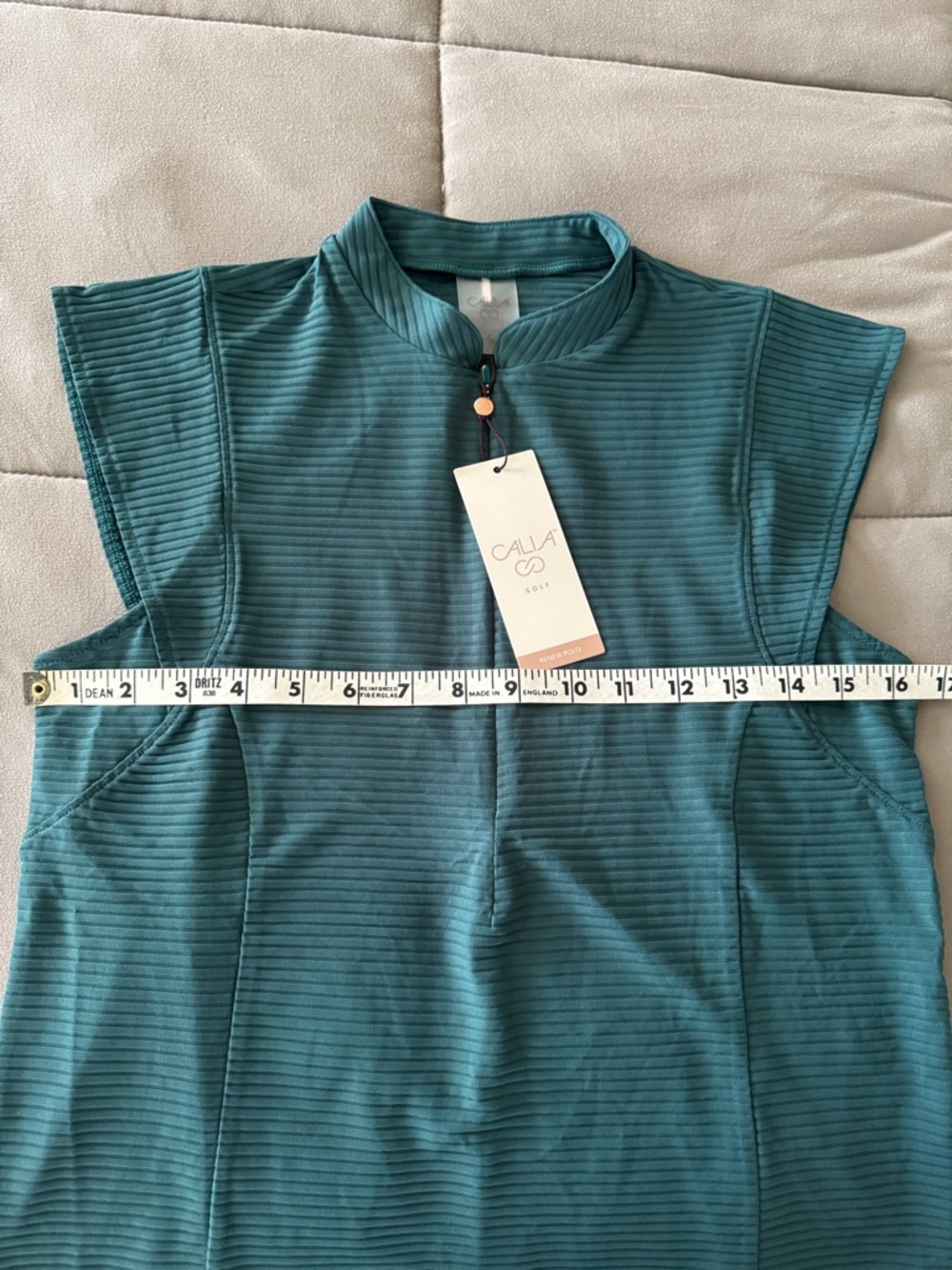 NWT Calia Golf Renew Cap Sleeve Polo | Sea Green - Picture 4 of 8